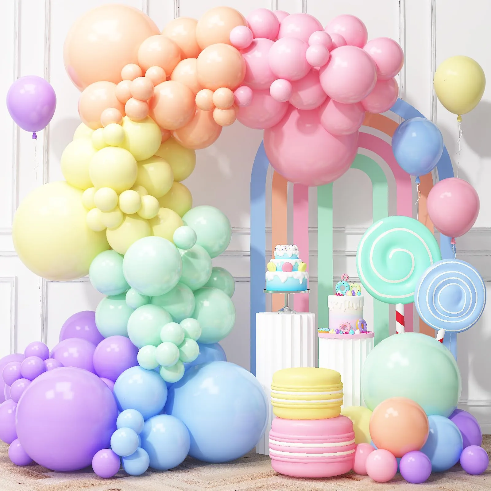 Amscan rainbow balloon garland kit image 3