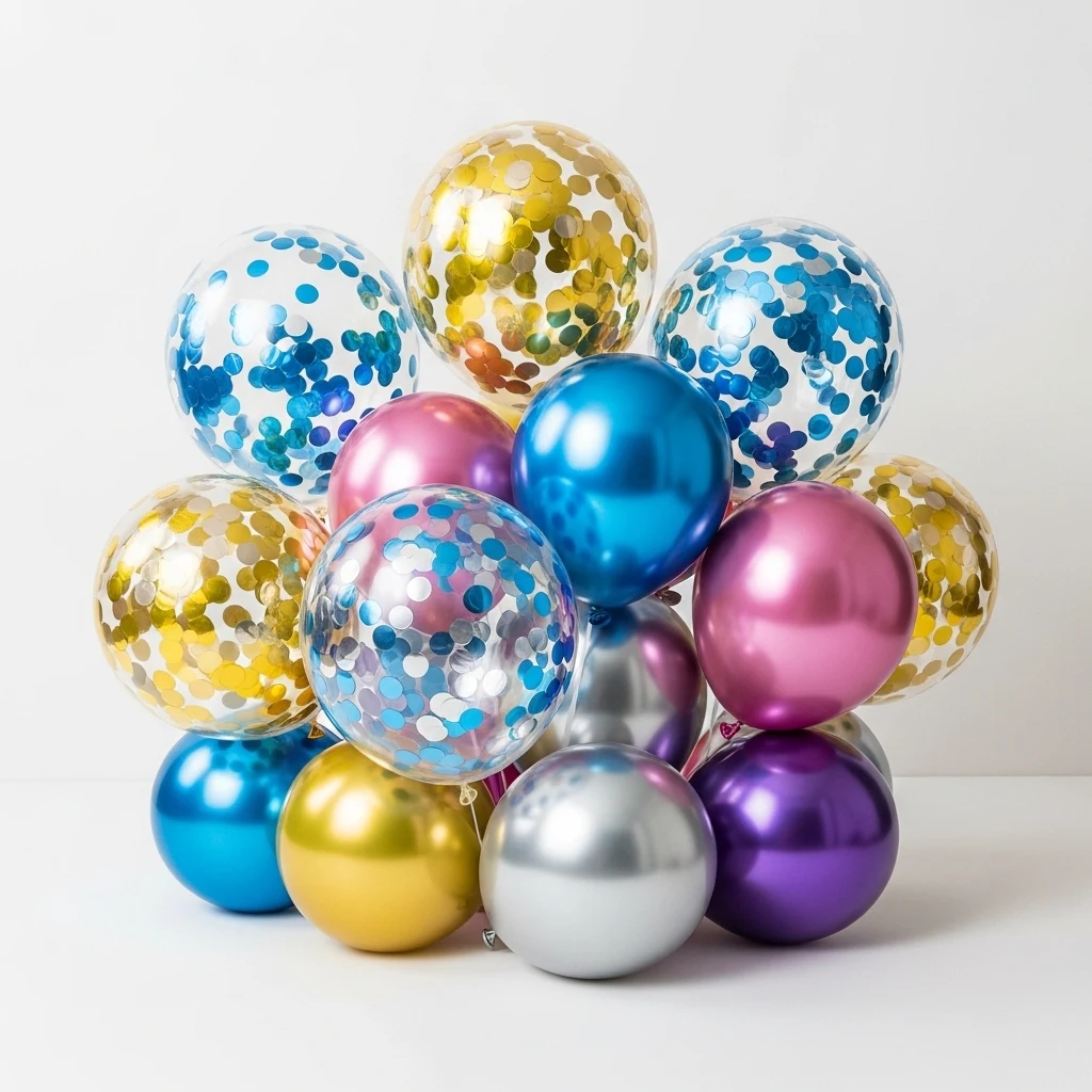 FECEDY confetti latex balloon mix image 2