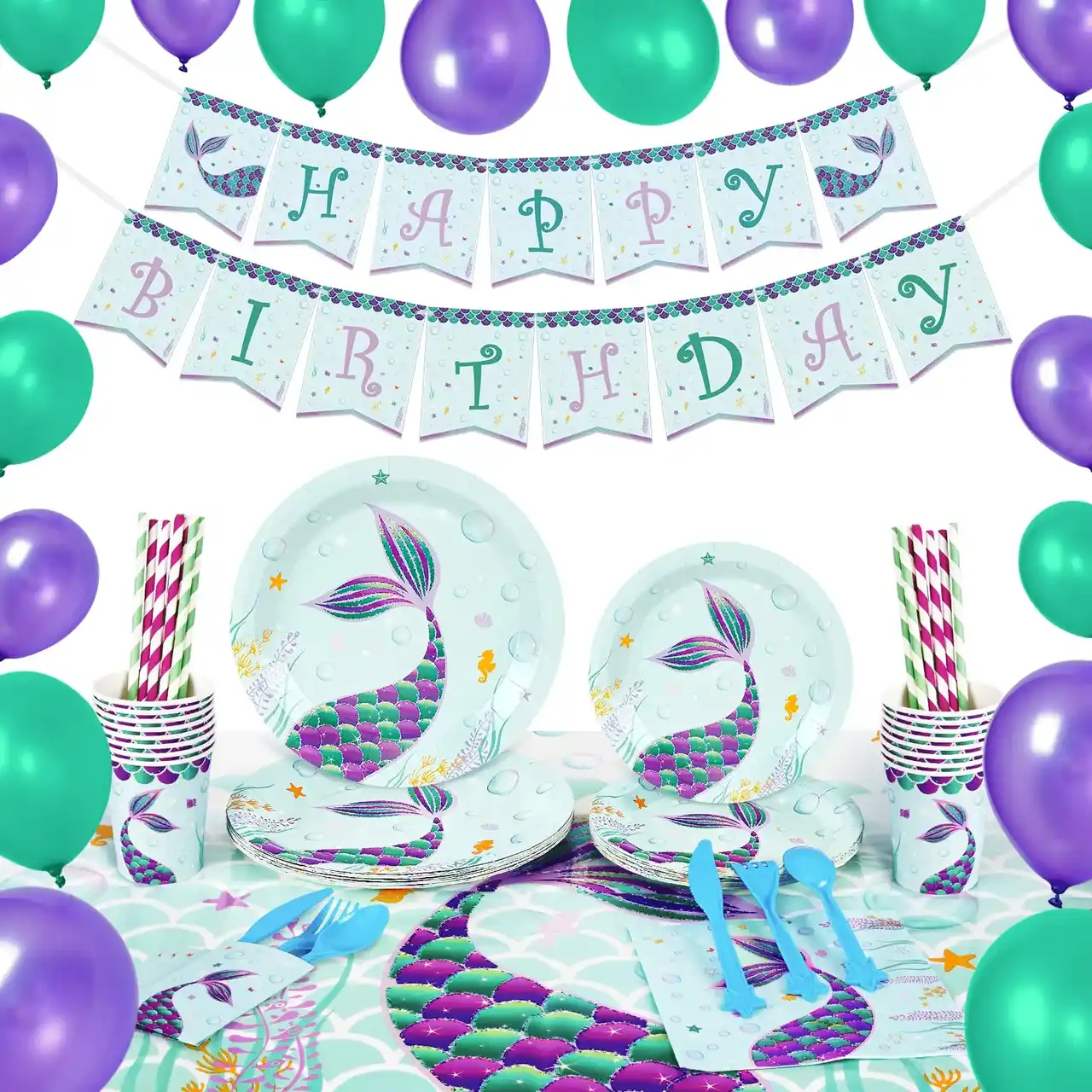 WERNNSAI mermaid party decoration kit image 2